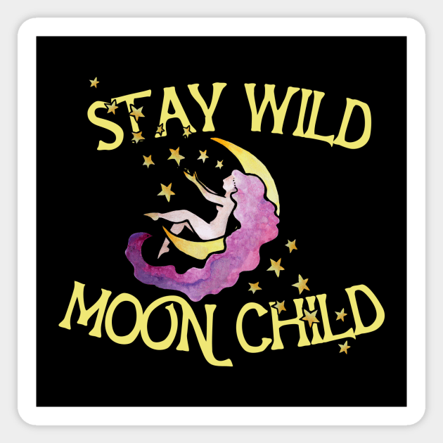 Stay Wild Moon Child Sticker by bubbsnugg